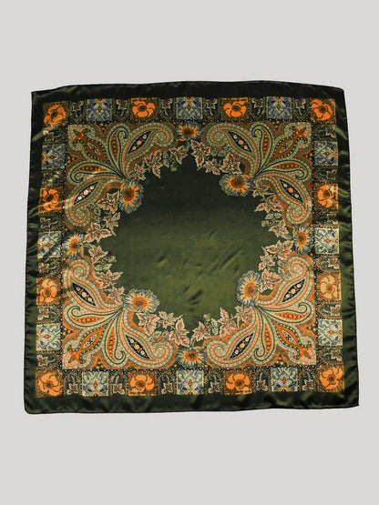 Boho Paisley Print Floral Large Square Scarf