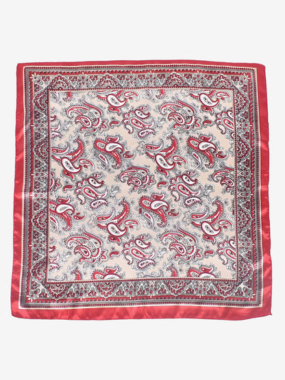 Boho Paisley Print Satin Square Scarf
