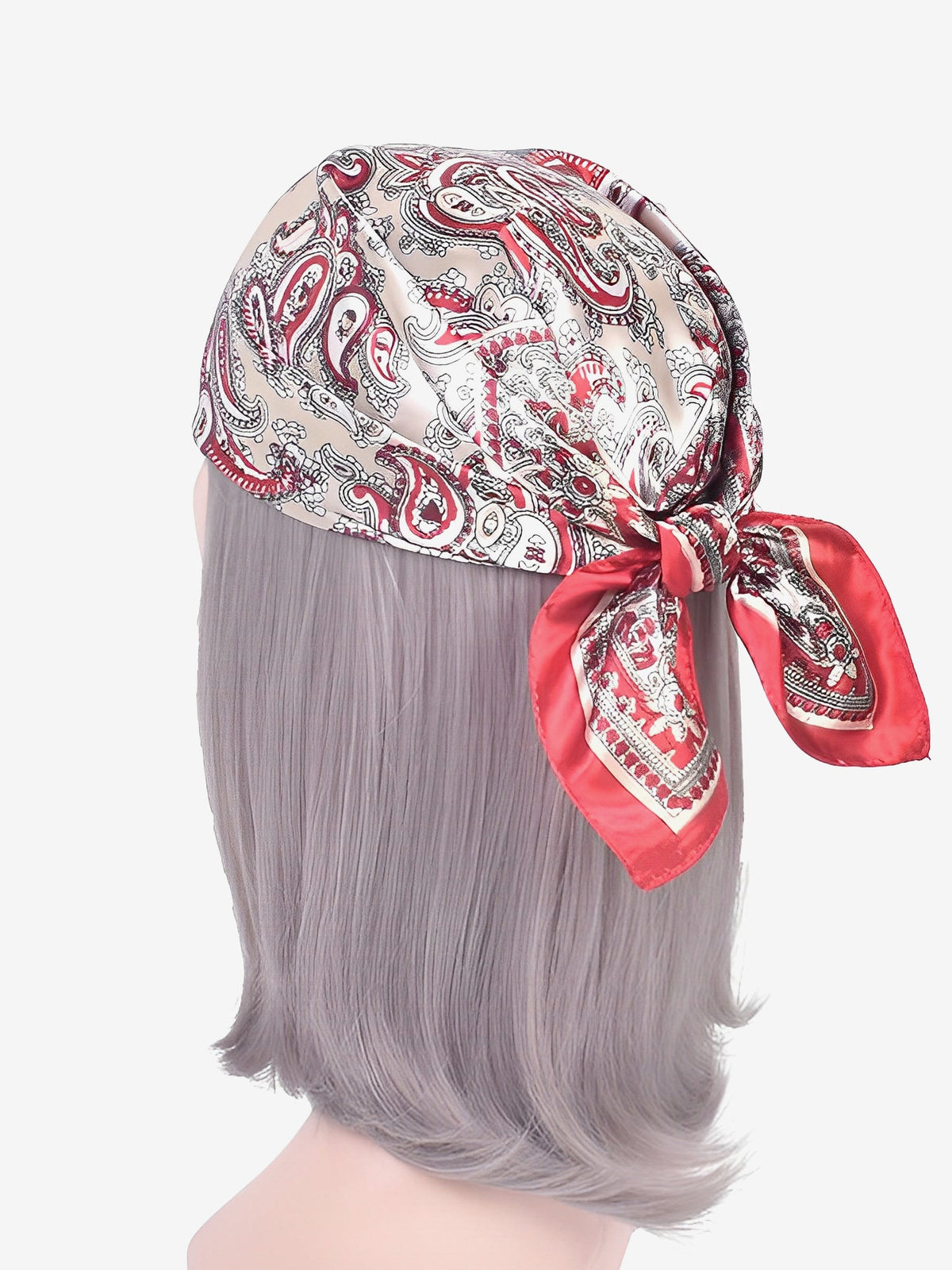 Boho Paisley Print Satin Square Scarf