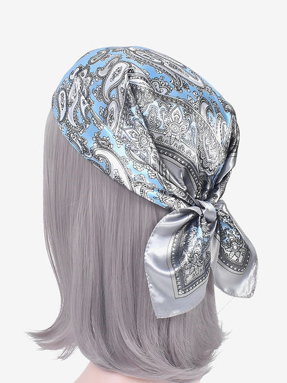 Boho Paisley Print Satin Square Scarf
