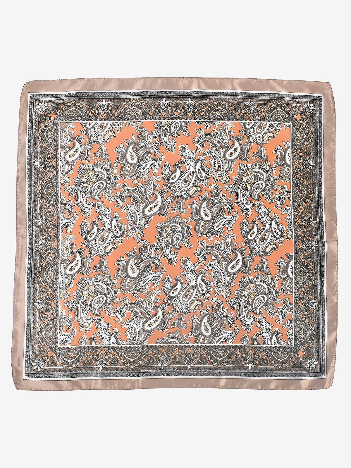 Boho Paisley Print Satin Square Scarf