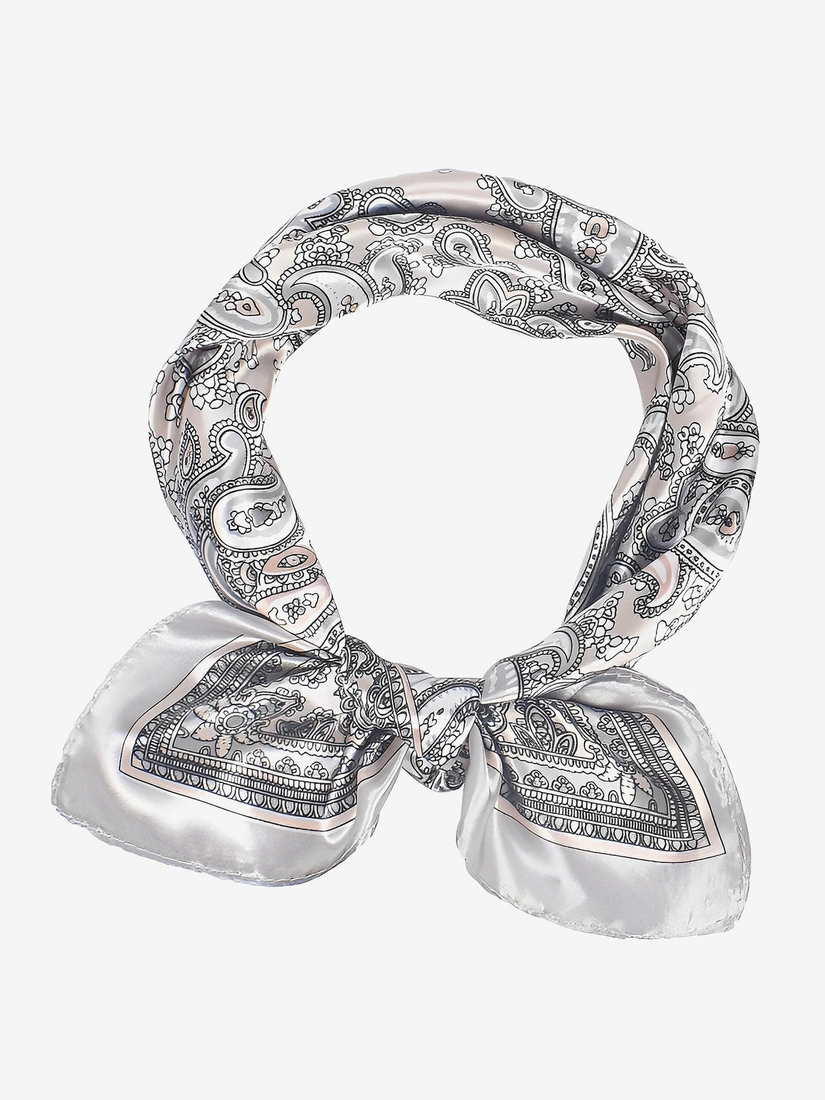 Boho Paisley Print Satin Square Scarf