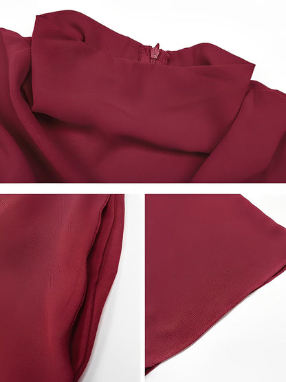 Ruched Mock Neck Sleeveless Solid Color Jumpsuits