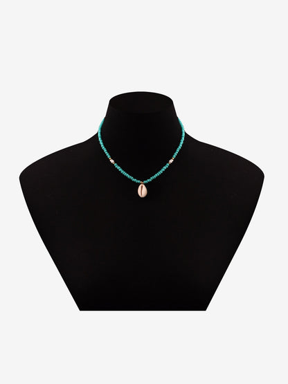 Ocean Style Simple Shell Pendant Beaded Necklace