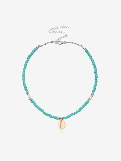 Ocean Style Simple Shell Pendant Beaded Necklace