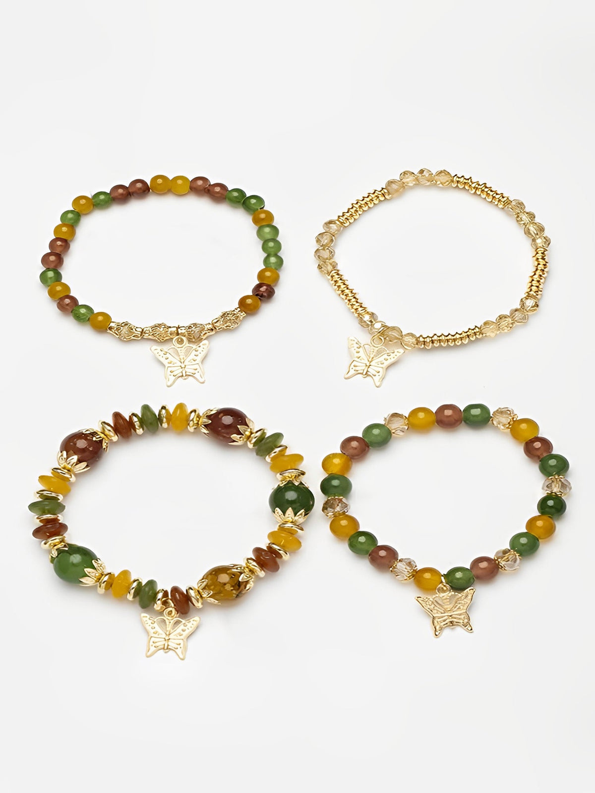 Bohemian Multi-Layered Beaded Butterfly Pendant Bracelets