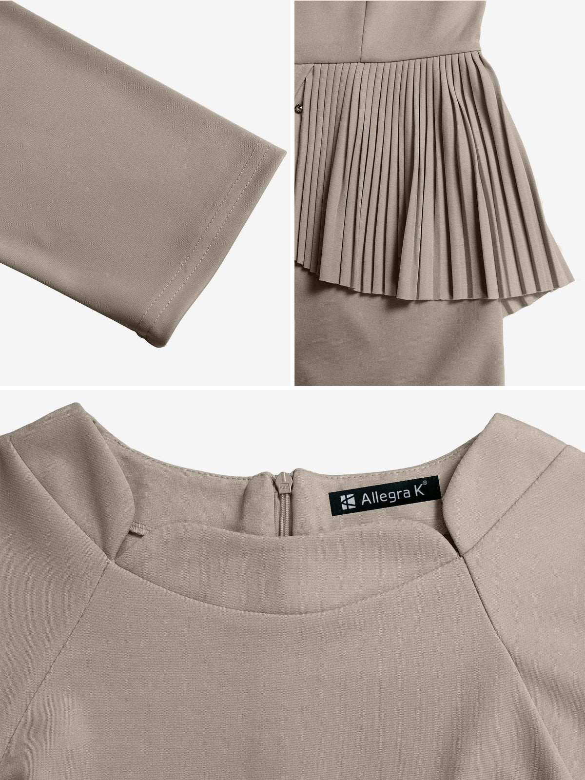 Classic Slim Fit Solid Color Short Sleeves Belted Midi Sheath Work Dress
