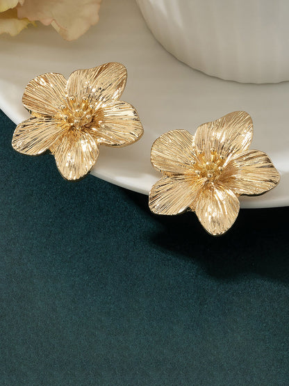 Alloy Flower Shape Stud Earrings