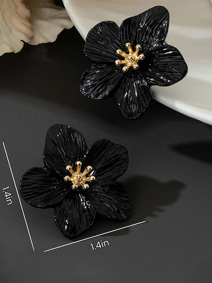 Alloy Flower Shape Stud Earrings