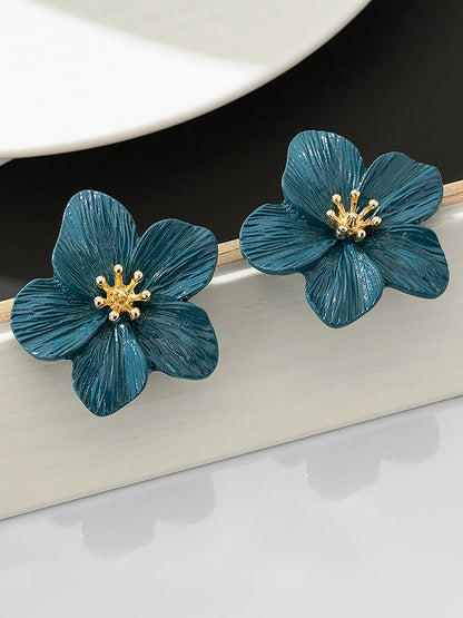 Alloy Flower Shape Stud Earrings