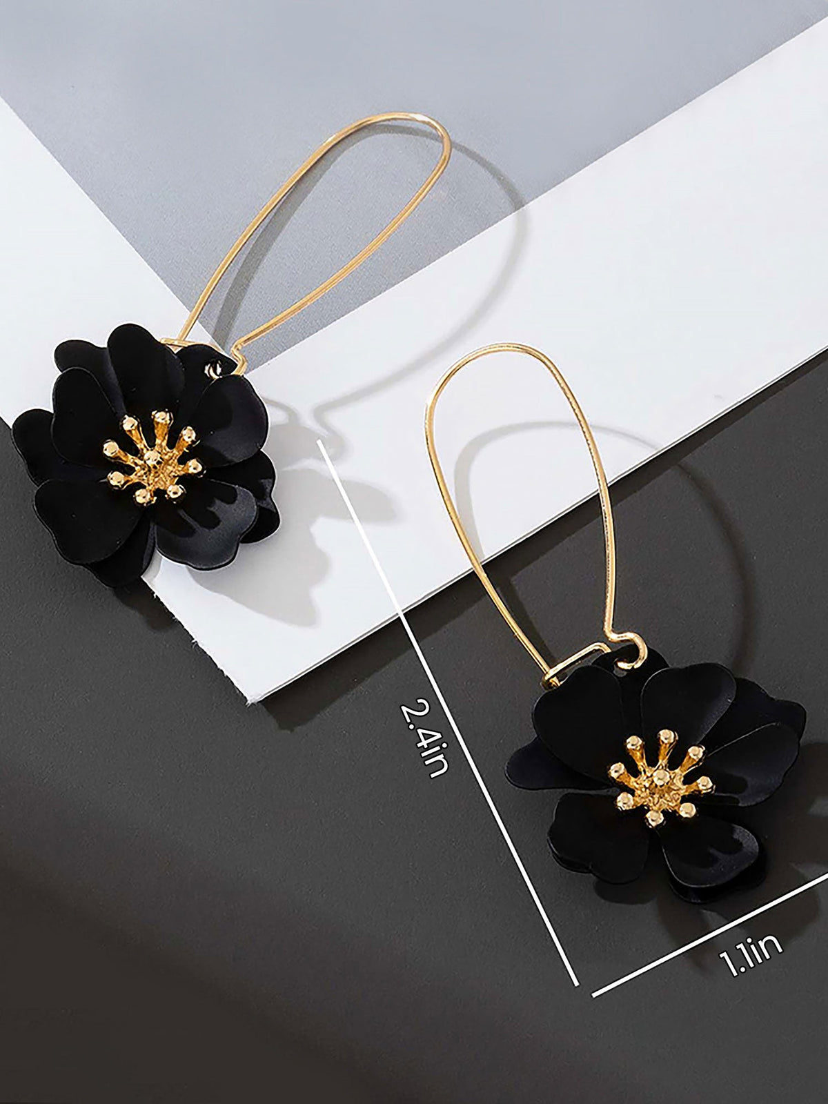 Boho-Chic Floral Drops Flower Pendant Dangle Gold Plated Petals Earrings