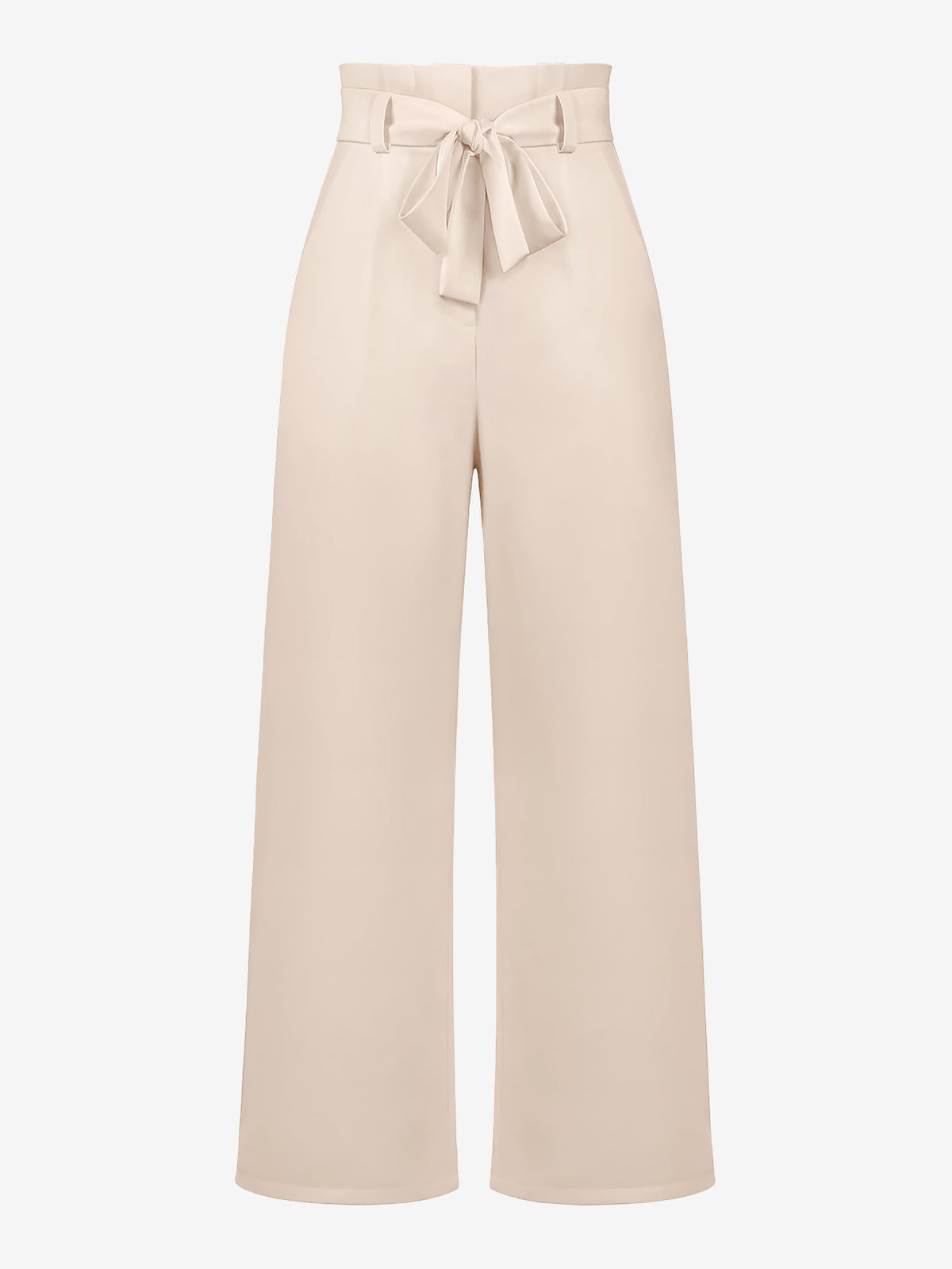 Wide Leg Tie Waist Versatile Paper Bag Pants
