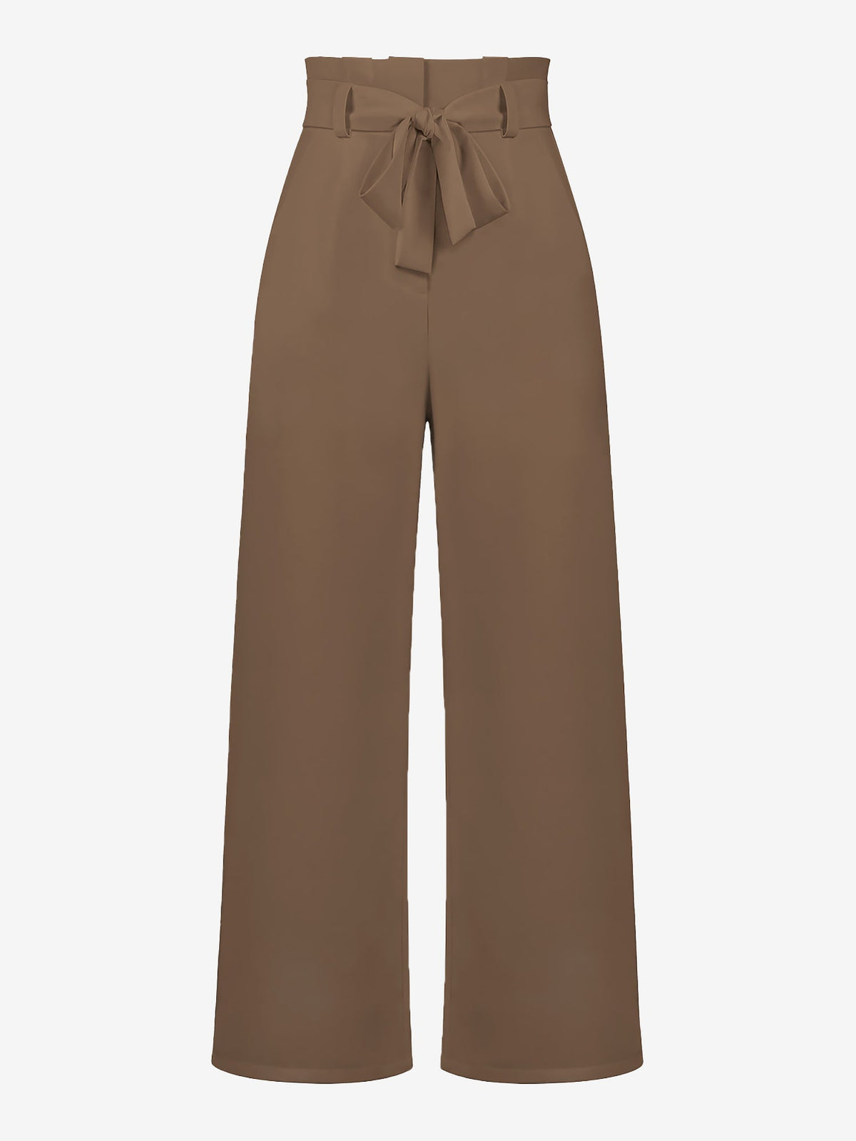 Wide Leg Tie Waist Versatile Paper Bag Pants