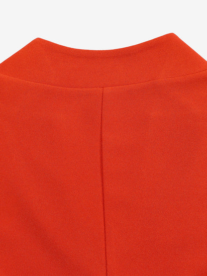 Short Sleeve Belted Pleated Work Midi Dress Professional Office Style Cinched Waist and Flared Pleats