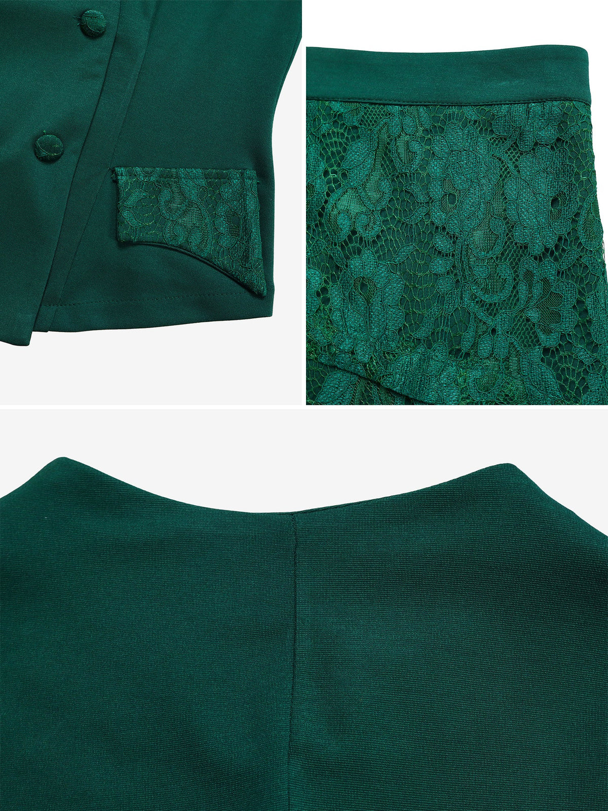 2 Pieces 3/4 Sleeves Blazer & Lace Ruffled Midi Pencil Skirt Set