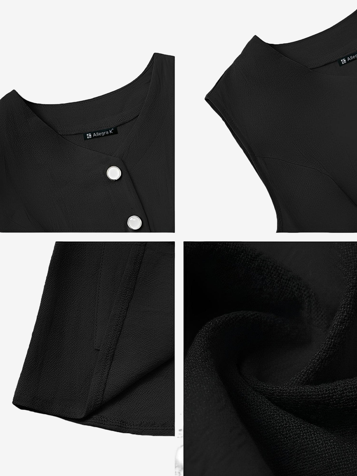 Flattering Relaxed Fit Solid Color Sleeveless Button Down Pocketed Office Casual Vest