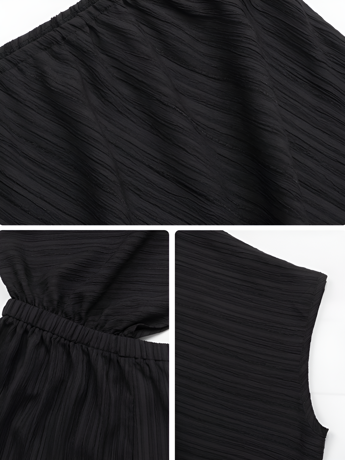Textured One Shoulder Solid Color Rompers