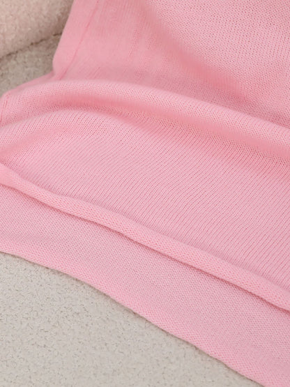 Pullover V Neck Short Sleeves Colorblock Knit Top