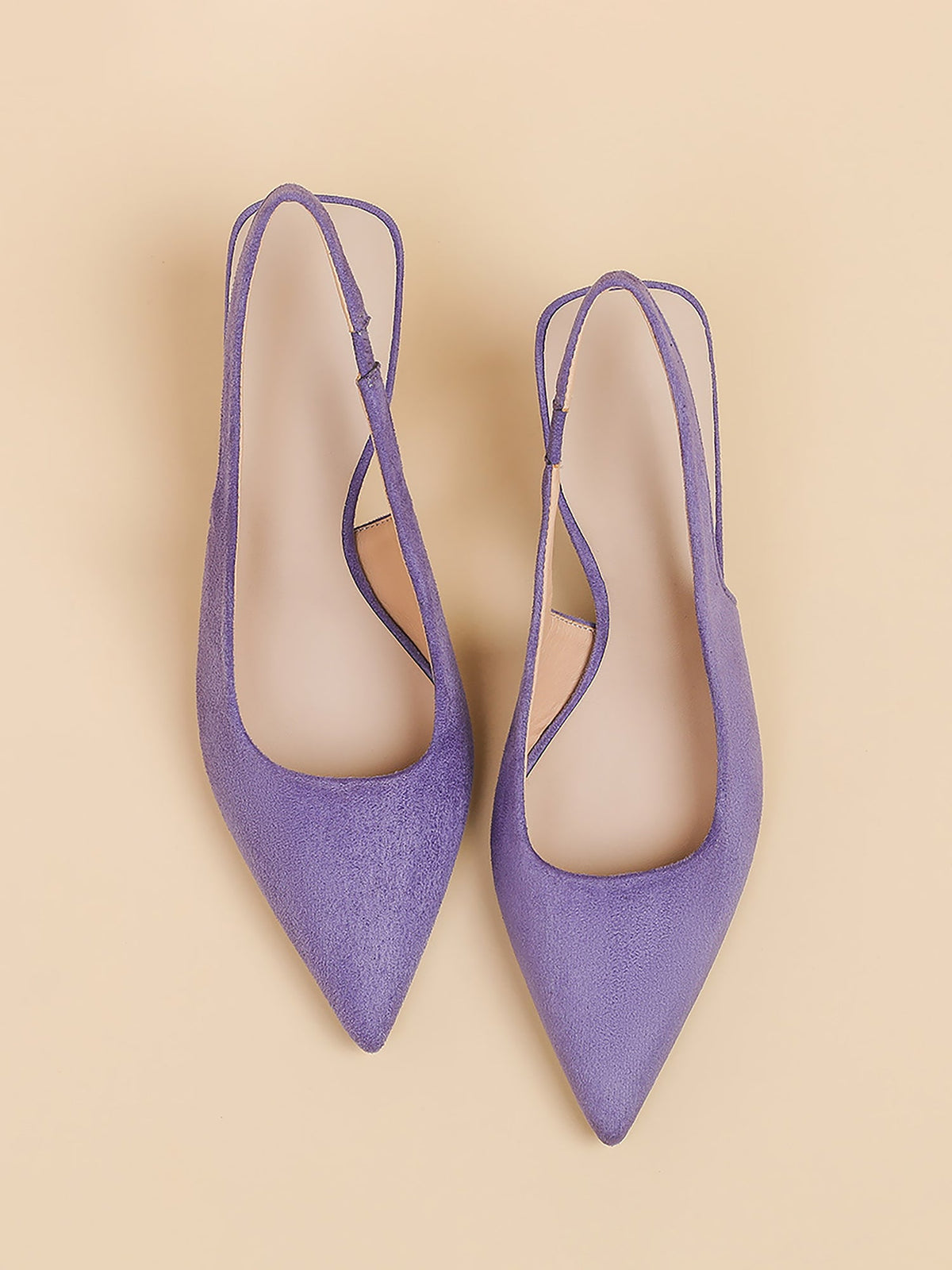 Pointed Toe Stiletto Heel Faux Suede Slingback Pumps