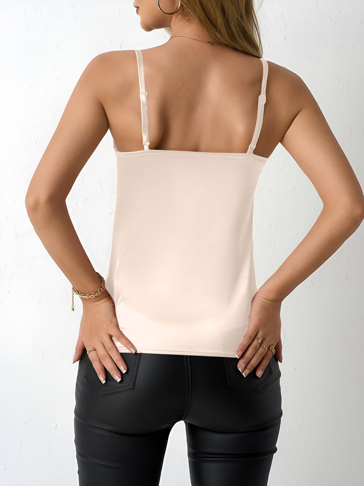Spaghetti Strap Satin Sleeveless Cami Top