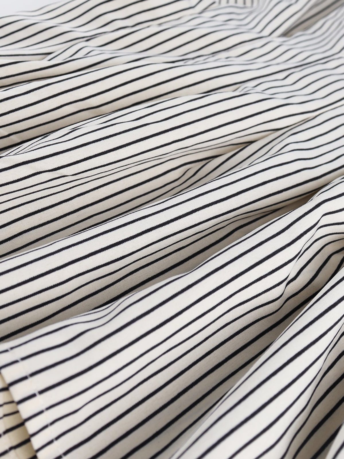 Collared Striped Pleated Bat Sleeves Peplum Blouse