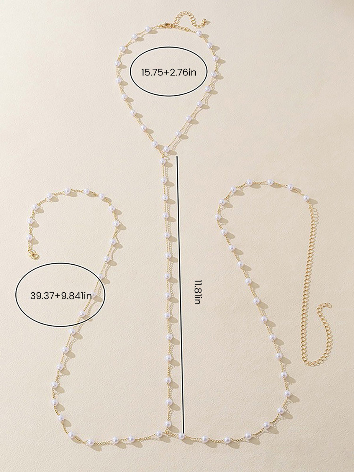 Faux Pearl Alloy Belly Chain Necklace Body Chain