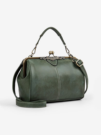 Faux Leather Handbag Crossbody Clasp Closure Bag