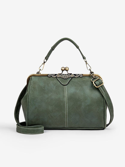 Faux Leather Handbag Crossbody Clasp Closure Bag