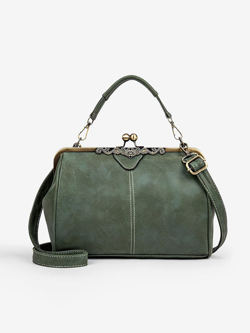 Faux Leather Handbag Crossbody Clasp Closure Bag