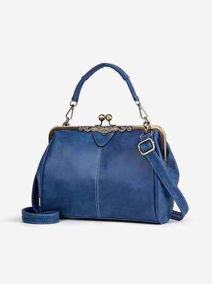 Faux Leather Handbag Crossbody Clasp Closure Bag