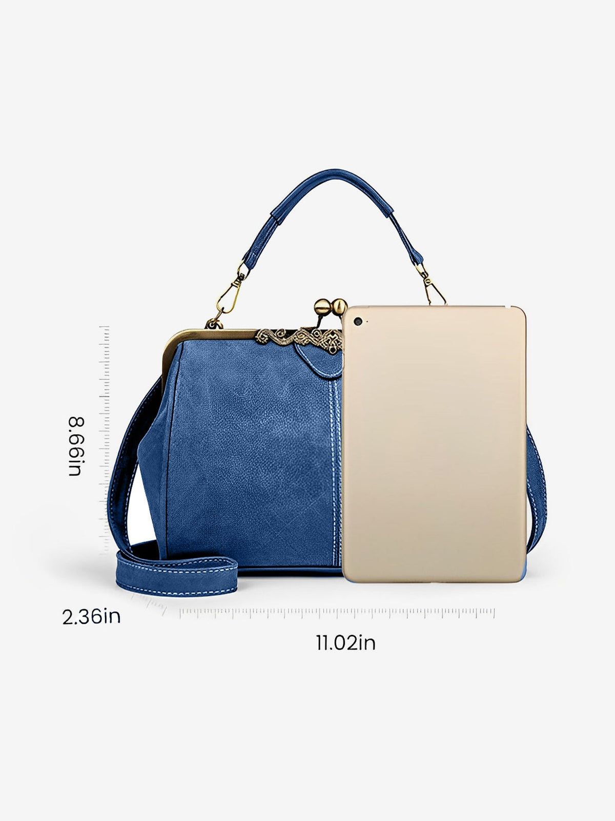 Faux Leather Handbag Crossbody Clasp Closure Bag