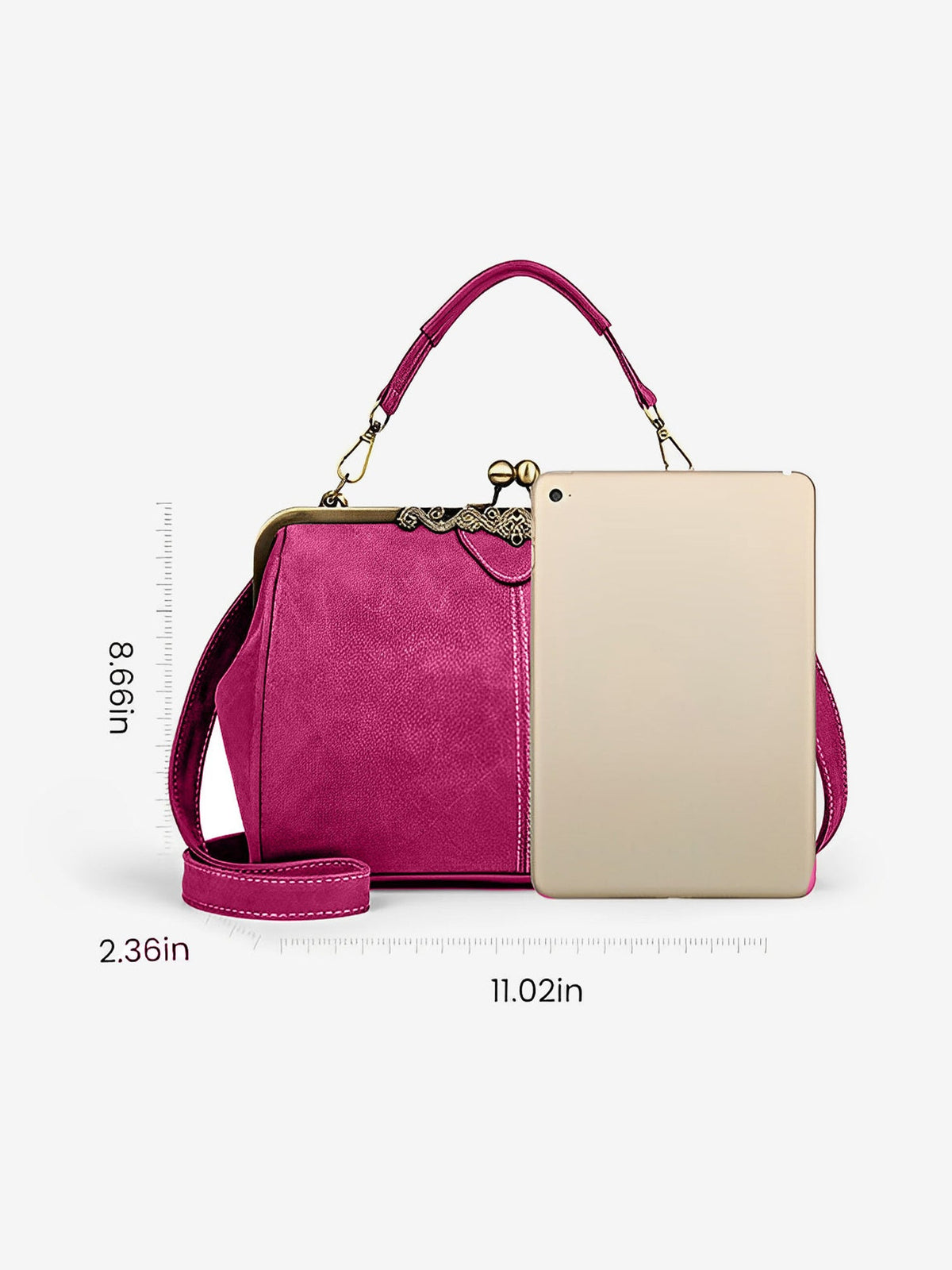 Faux Leather Handbag Crossbody Clasp Closure Bag