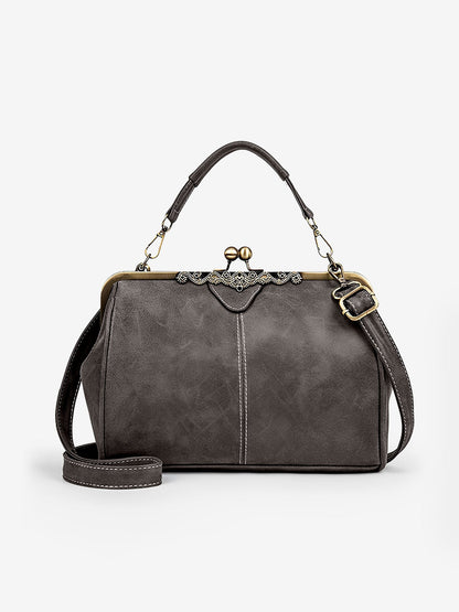 Faux Leather Handbag Crossbody Clasp Closure Bag