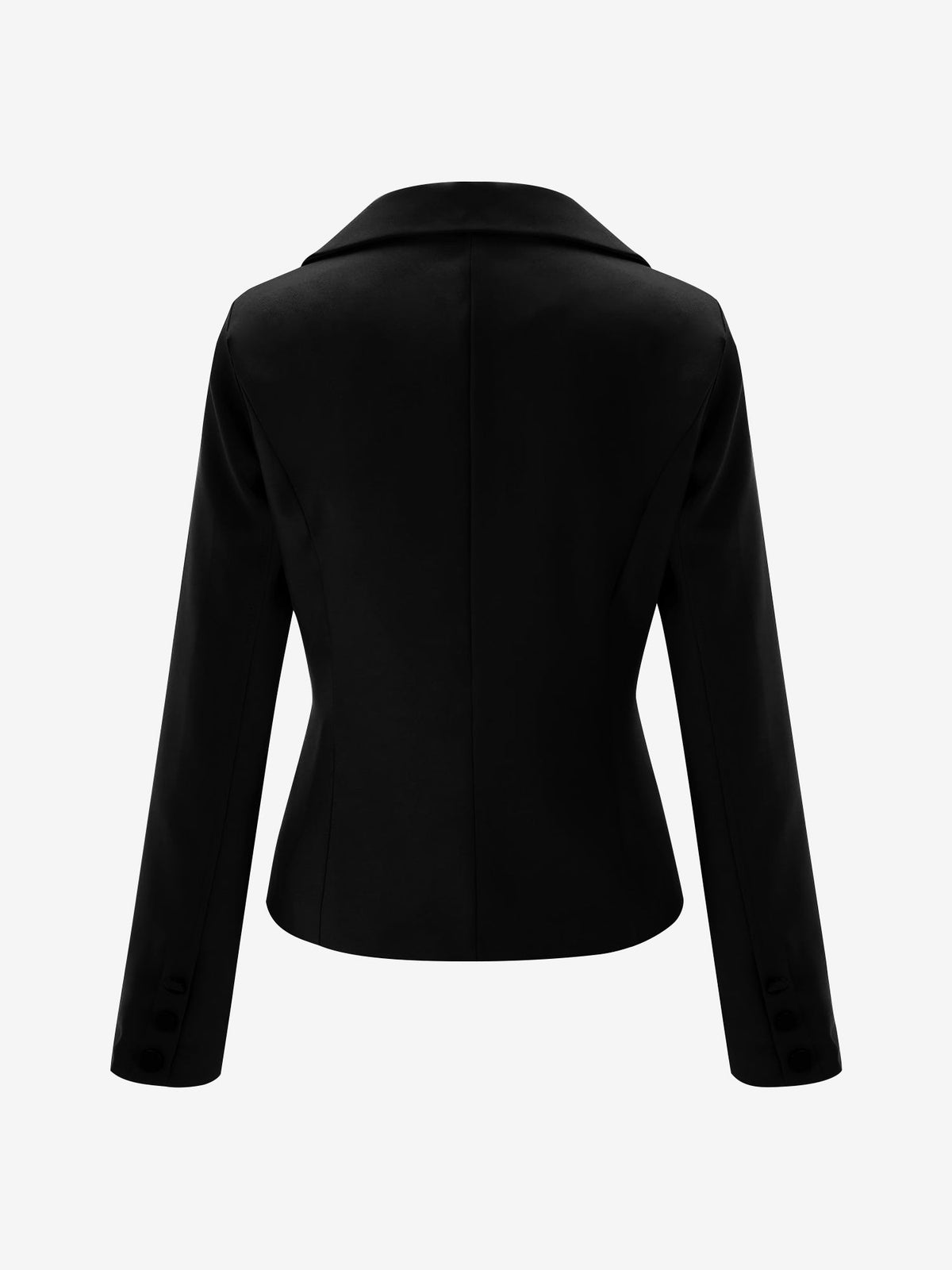 Slim Fit Blazer with Notched Lapel - Tailored Long Sleeve Workwear Jacket