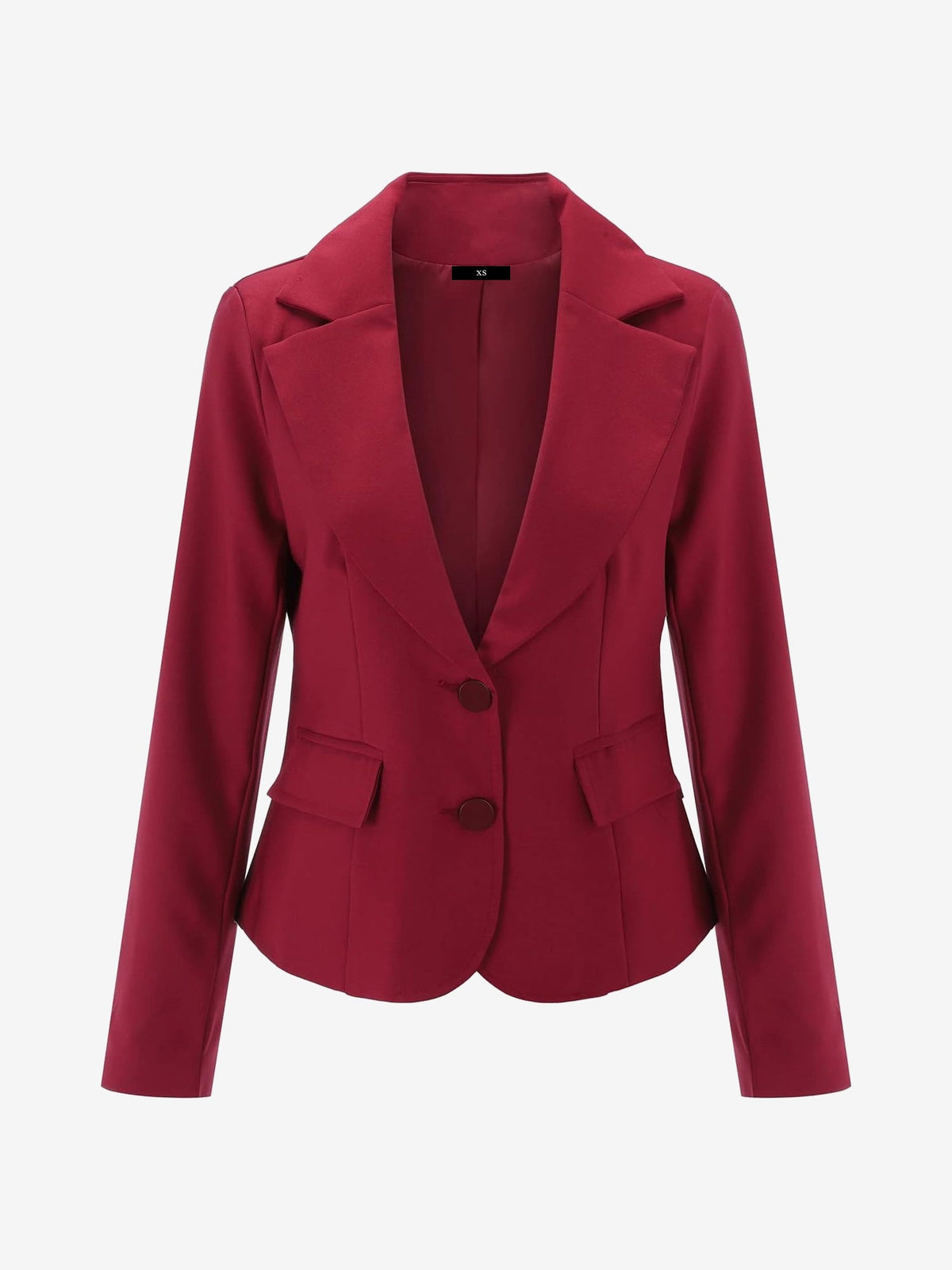 Slim Fit Blazer with Notched Lapel - Tailored Long Sleeve Workwear Jacket