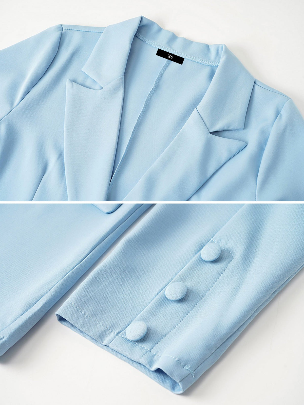 Notched Lapel Long Sleeve Double Breasted Blazer