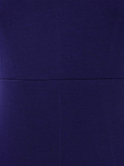 Zipper Short Sleeves Slit Midi Sheath Dress