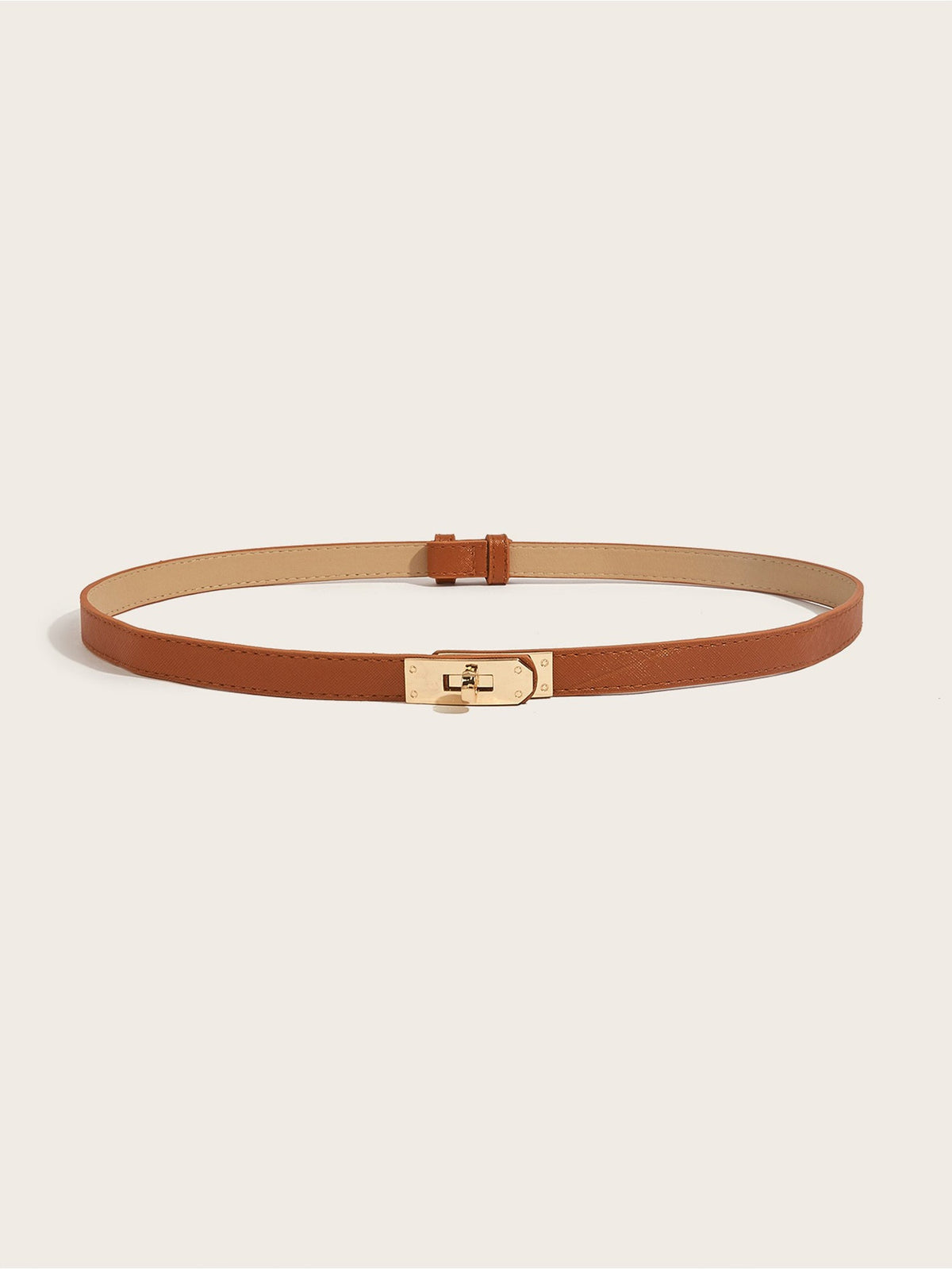 Women's Solid Color Faux Leather Slim Belt