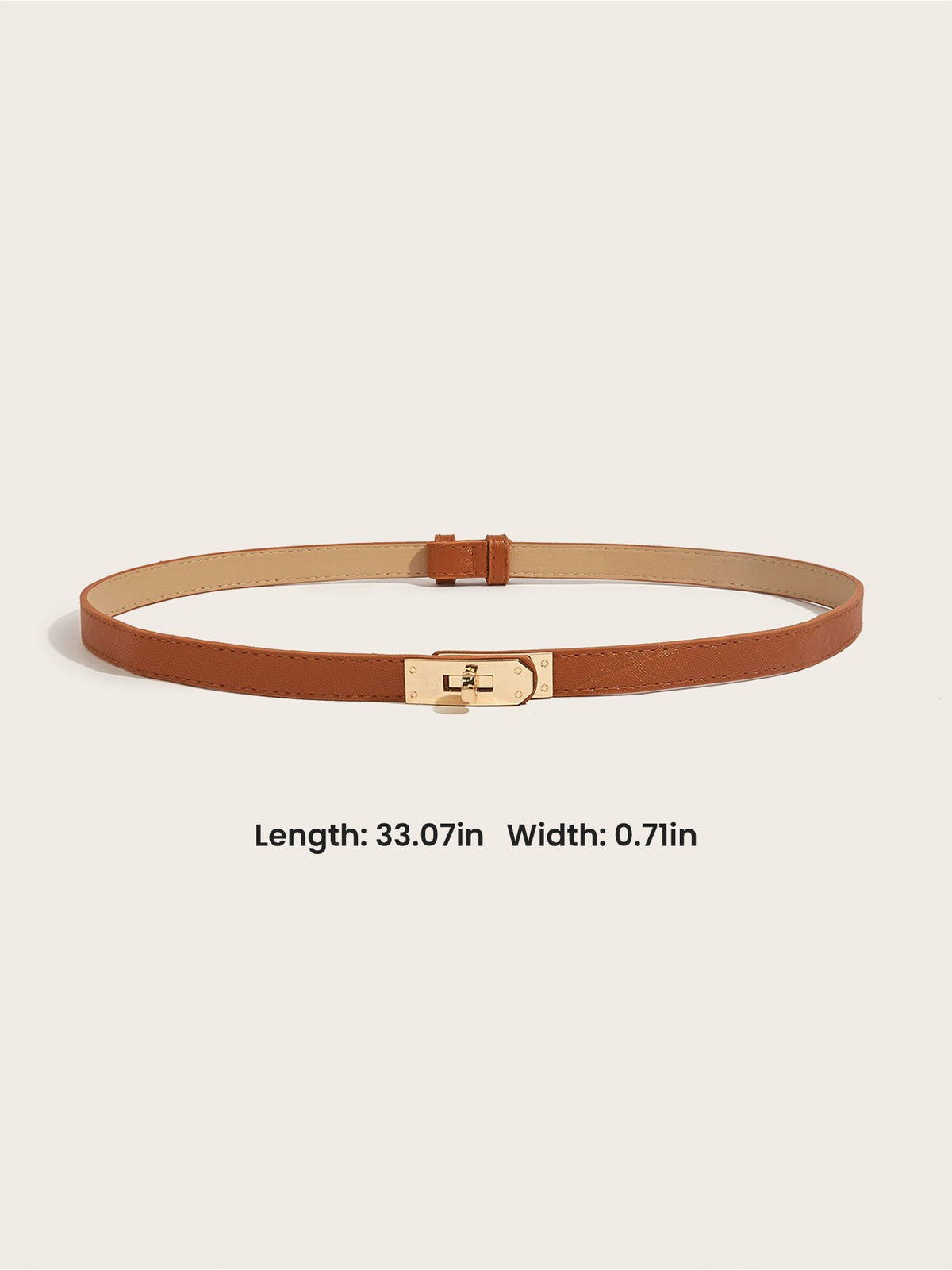 Women's Solid Color Faux Leather Slim Belt