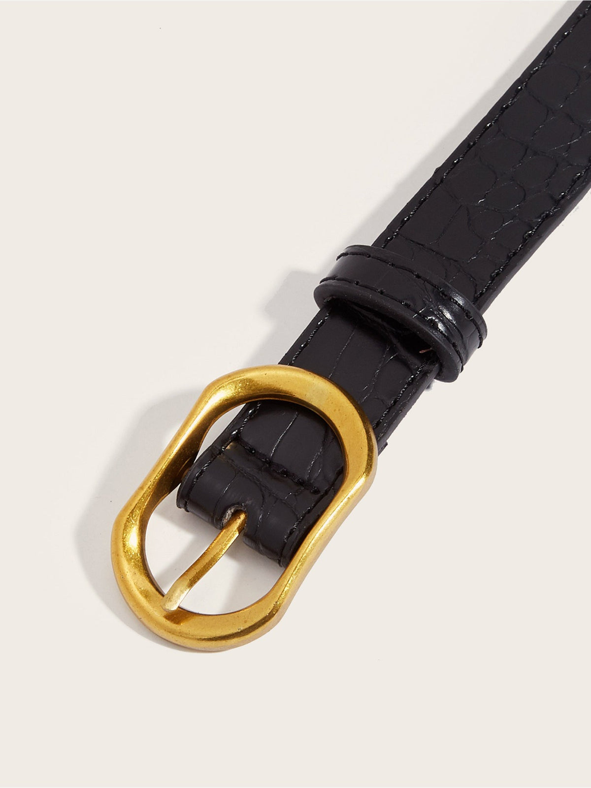 Women's Faux Leather Solid Color Buckle Belt