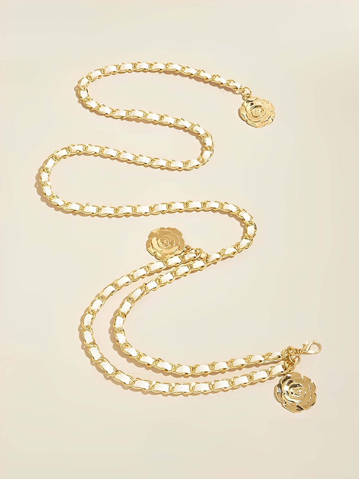 Women's Flower Shape Alloy Chain Belt