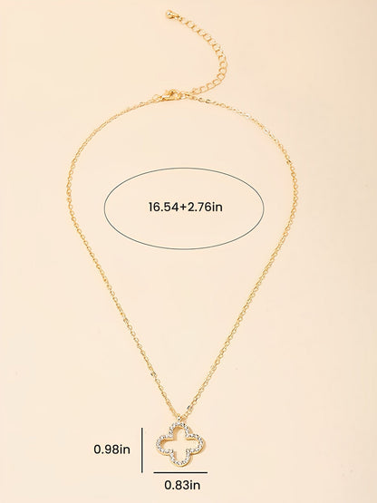 Four Leaf Clover Pendant Alloy Necklace