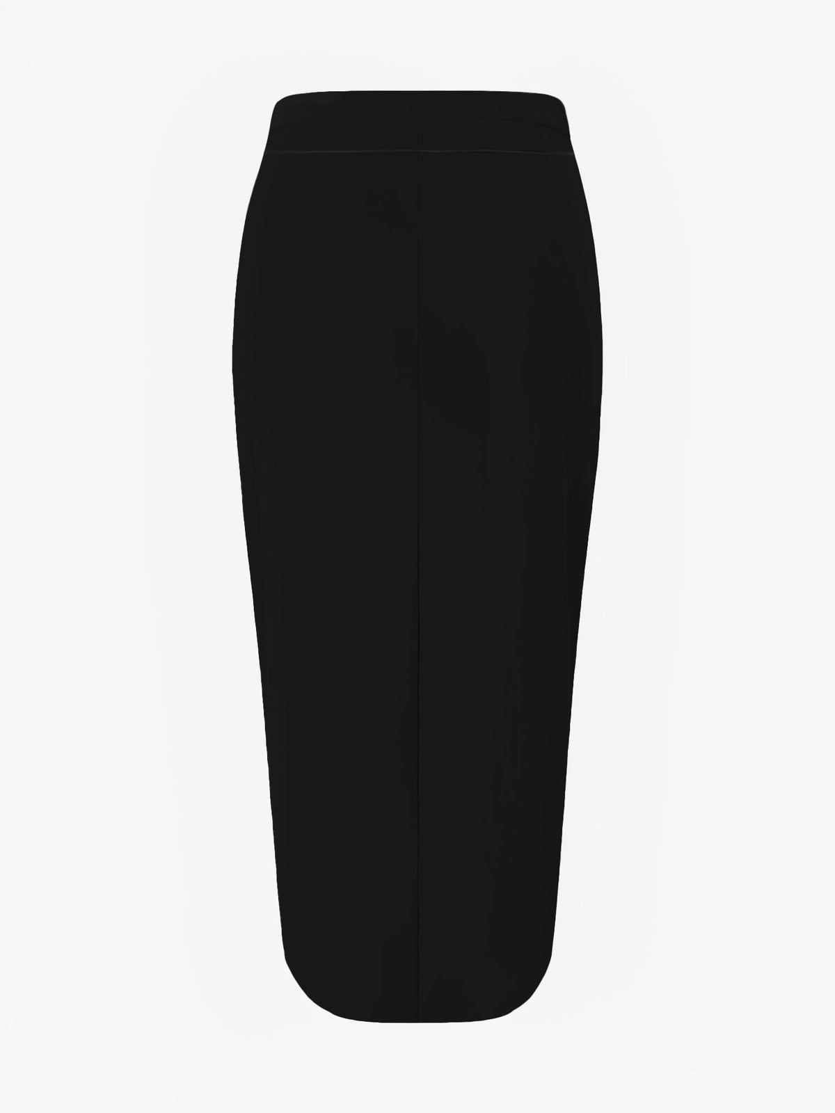 Solid Color High Waist Slit Midi Pencil Skirt