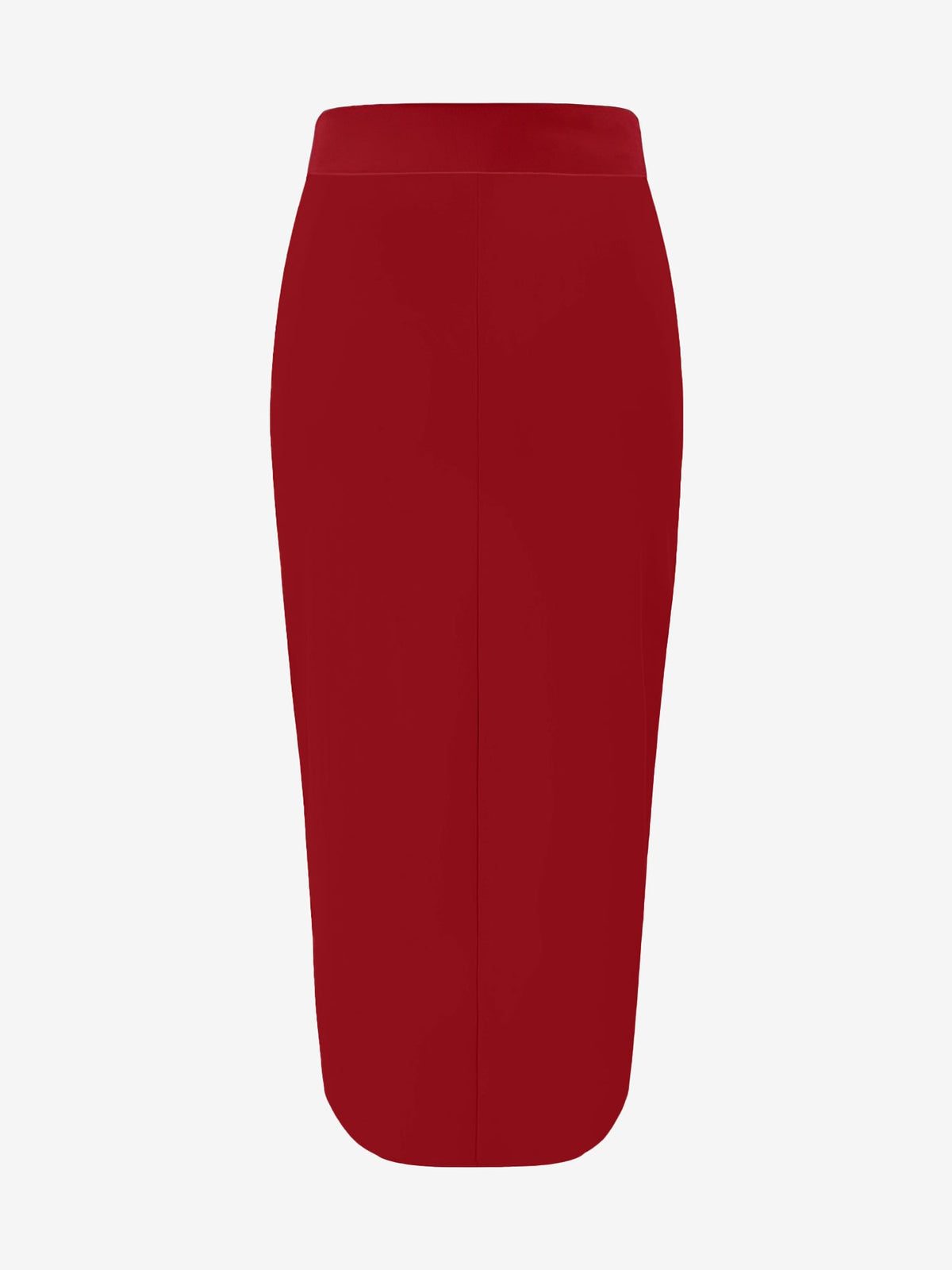 Solid Color High Waist Slit Midi Pencil Skirt