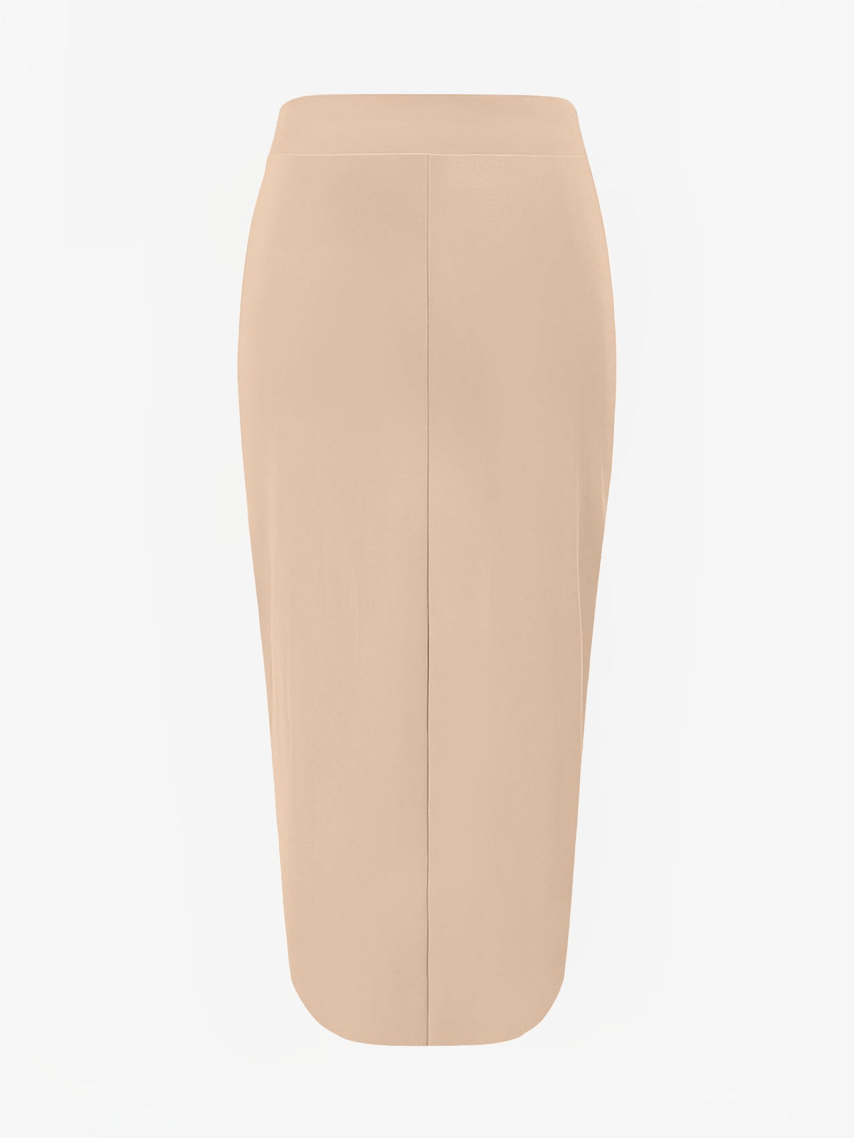 Solid Color High Waist Slit Midi Pencil Skirt
