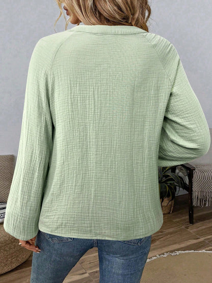 Embroidered Boho Paisley Lantern Sleeves Blouse