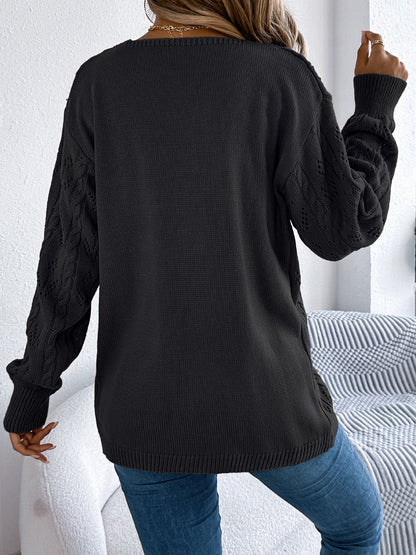 Casual Solid Color Hollow Long Sleeves Cardigan