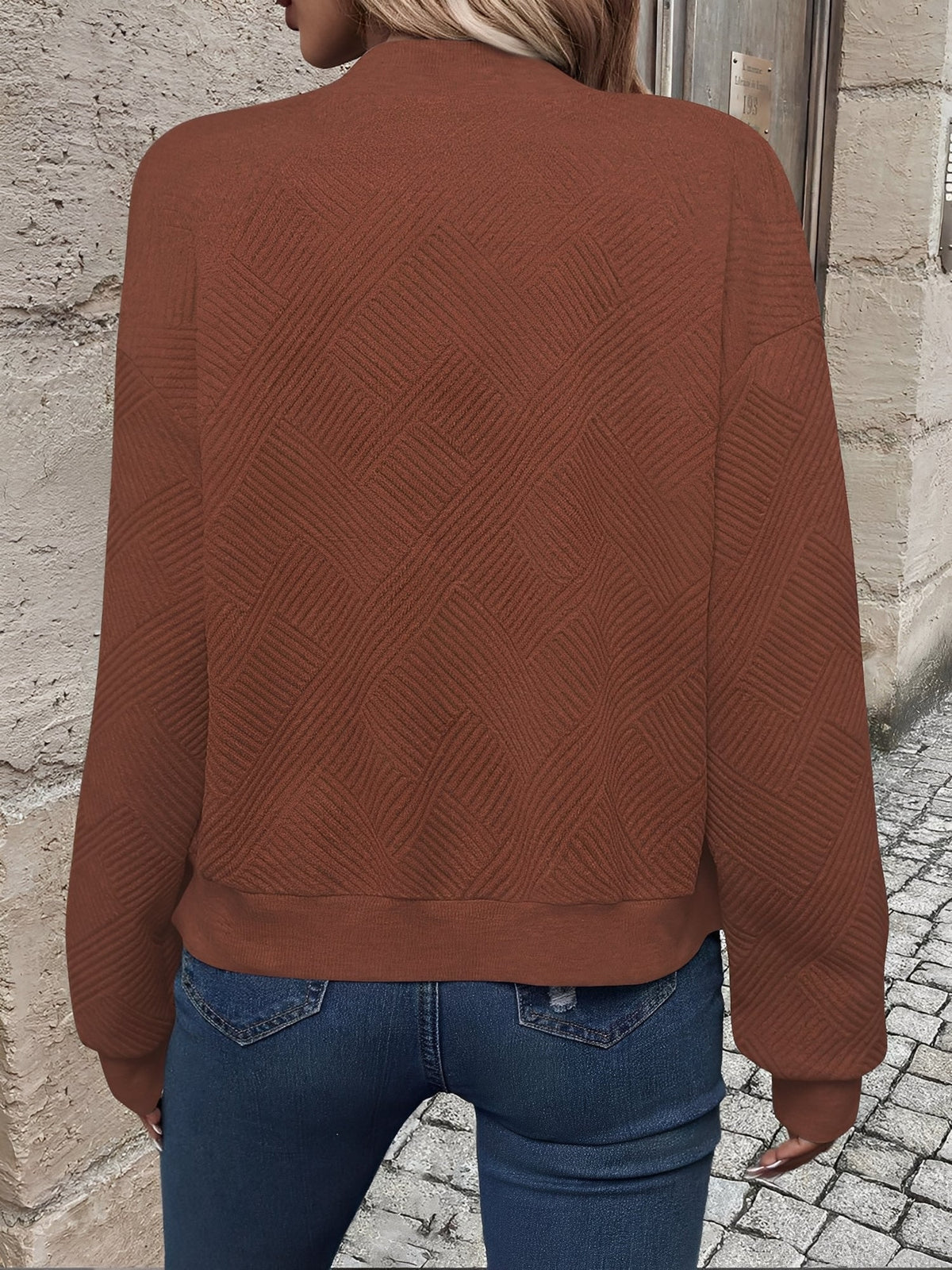 Solid Color Zipper Long Sleeves Bomber Jacket