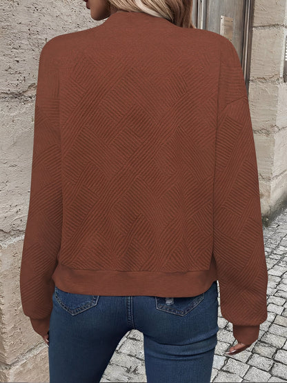 Solid Color Zipper Long Sleeves Bomber Jacket