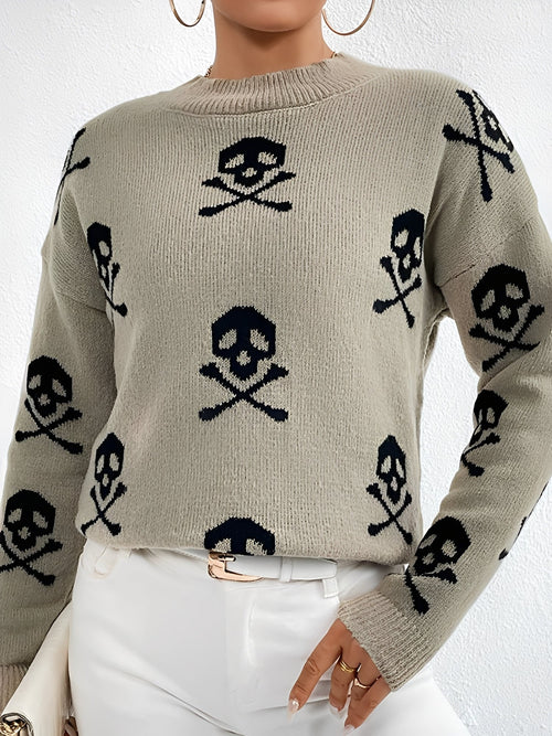 Crew Neck Pullover Long Sleeves Halloween Sweater